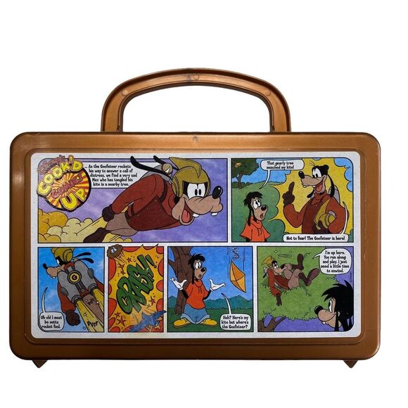 Vintage Goofy Cartoon Whirley Drink Works Small Lunch Snack Pencil Box - Picture 1 of 10